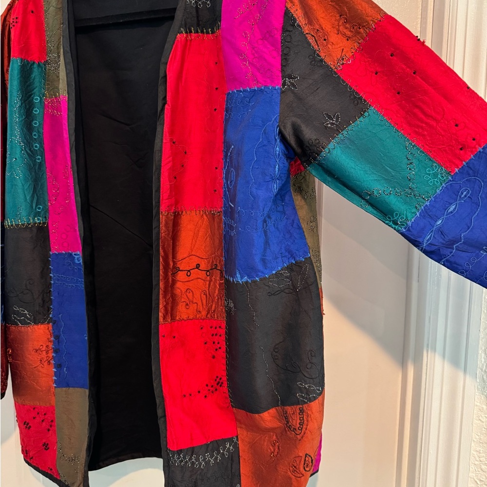 Chico's Patchwork Silk Jacket - image 3